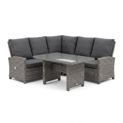 Barcelona Verstelbare Dining Loungeset 4 Stoelen - Kobo Grey in een sfeervolle tuin - Outnest tuinmeubelen