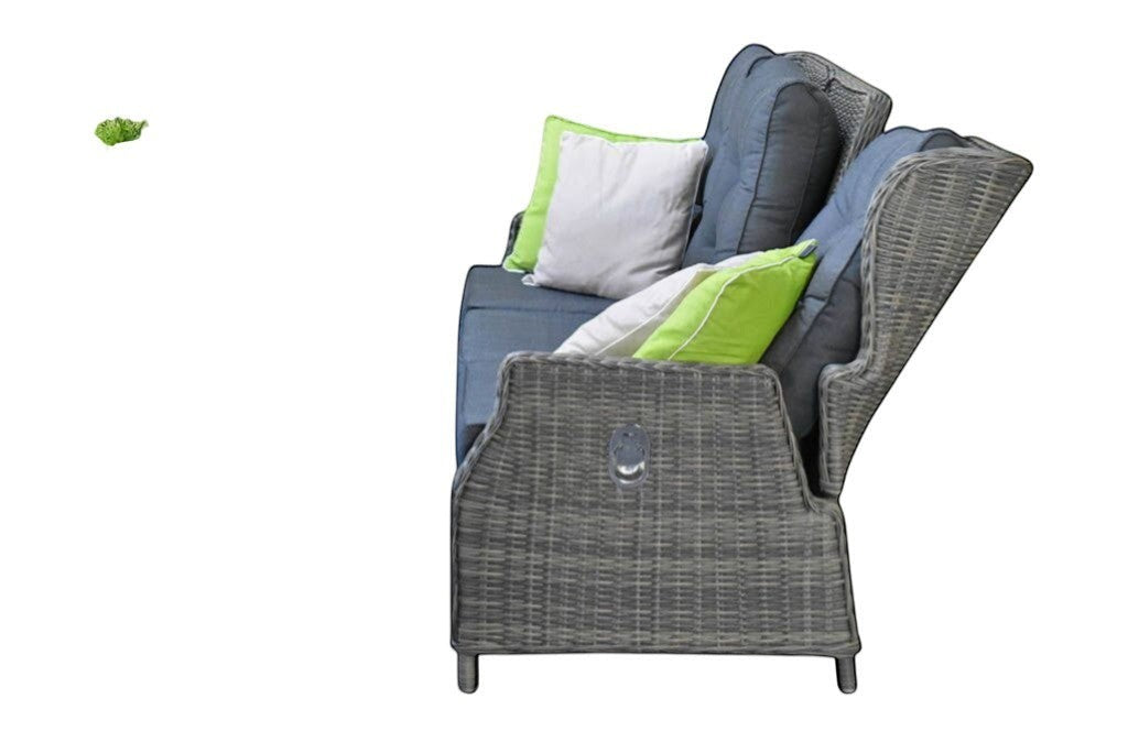 Barcelona Verstelbare Dining 3-zits Loungeset - Kobo Grey
