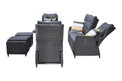 Barcelona Verstelbare Dining Loungeset 3-zits + 2 stoelen - Rock Grey
