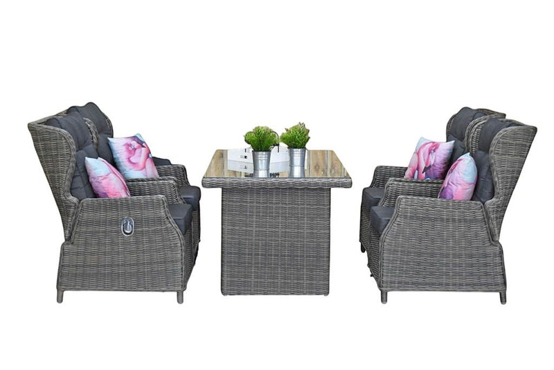 Barcelona Verstelbare Dining Loungeset - Kobo Grey