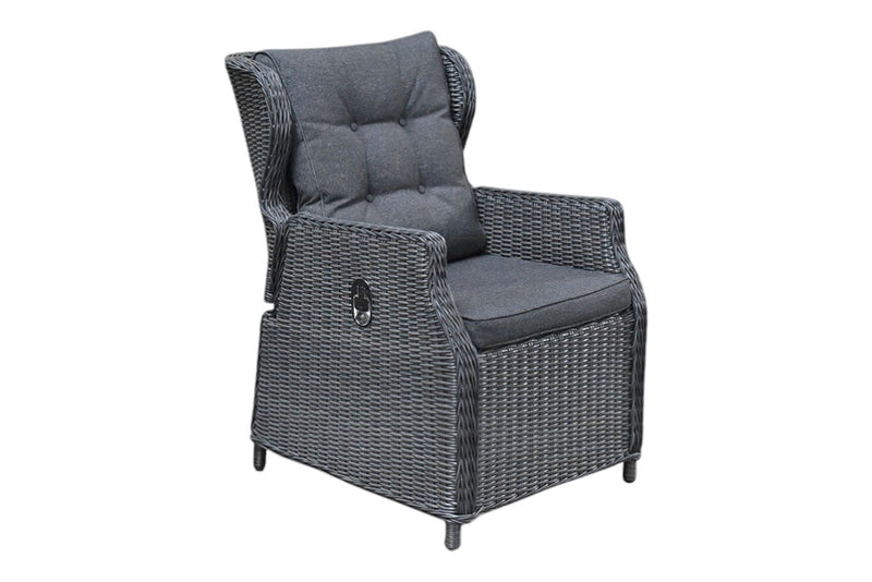 Barcelona verstelbare dining tuinstoel volledig wicker Rock Grey