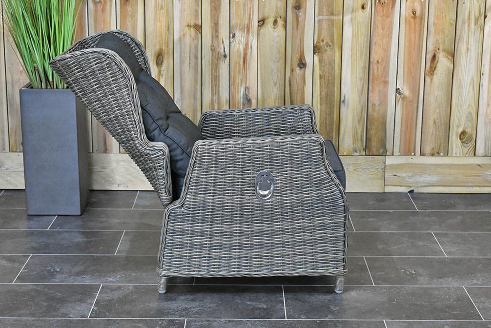 Barcelona Verstelbare Dining Loungeset 4 stoelen Kobo Grey - verstelbare rugleuning - Outnest Prestige