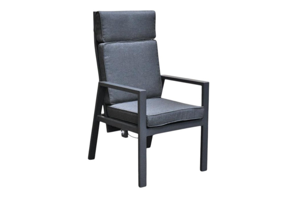 Birmingham Verstelbare Tuinstoel - Dark Grey, aluminium