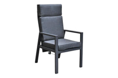 Birmingham Verstelbare Tuinstoel - Dark Grey, aluminium