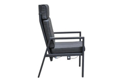Birmingham Verstelbare Tuinstoel - Dark Grey, aluminium
