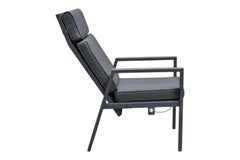 Birmingham Verstelbare Tuinstoel - Dark Grey, aluminium