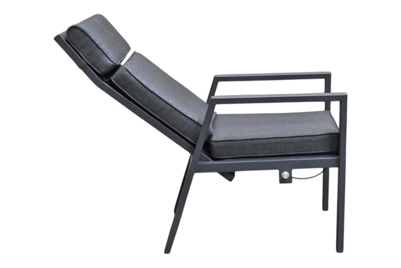 Birmingham Verstelbare Tuinstoel - Dark Grey, aluminium