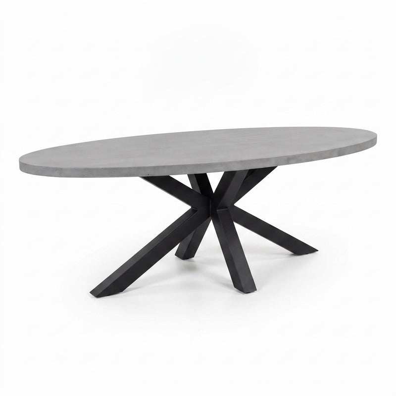 Bixley Ovale Tuintafel 280 cm - Polystone in een sfeervolle tuin - Outnest tuinmeubelen