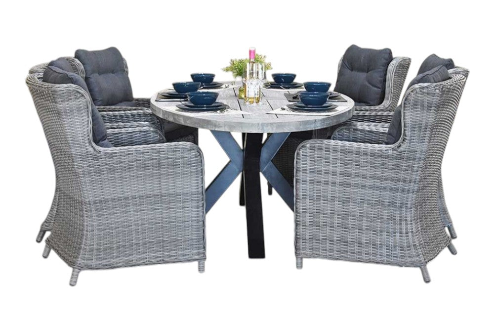 Bixley-Delano Tuinset 6 Personen - Natural Grey