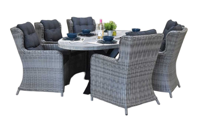 Bixley-Delano Tuinset 6 Personen - Natural Grey