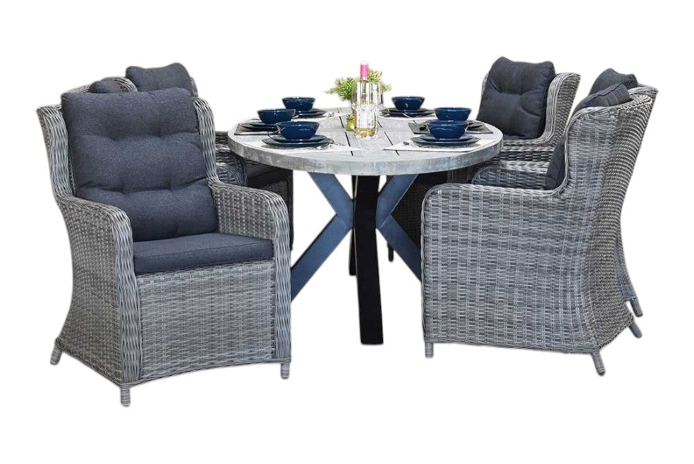 Bixley-Delano Tuinset 6 Personen - Natural Grey