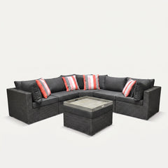 Boston XL Hoek Loungebank Rock Grey - studio shot - Outnest tuinmeubelen
