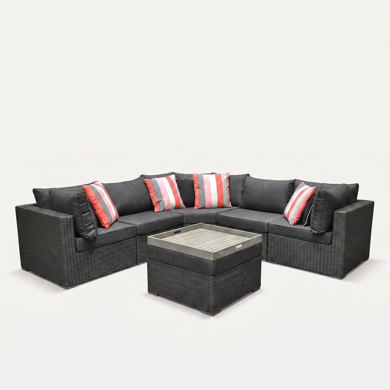 Boston XL Hoek Loungebank Rock Grey - studio shot - Outnest tuinmeubelen