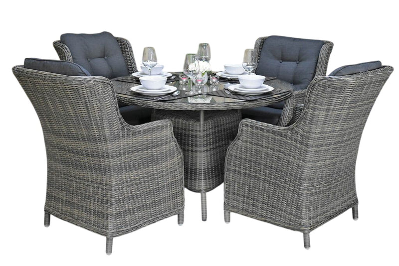 Outnest Brasil tuinset 4 personen Darwin Kobo Grey compleet vooraanzicht