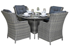 Brasil tuinset 4 personen Darwin Kobo Grey stoel detail