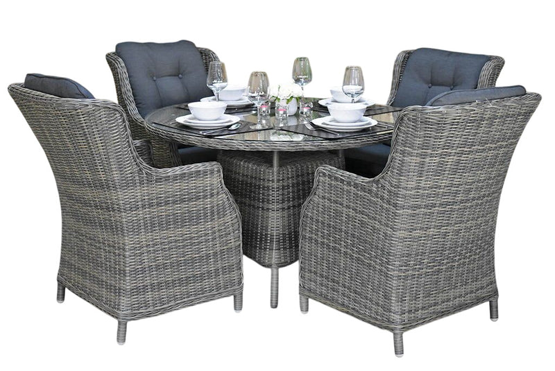 Brasil tuinset 4 personen Darwin Kobo Grey stoel detail