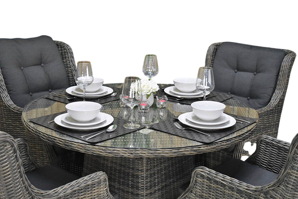 Brasil-Darwin Tuinset 4 Personen - Glas / Kobo Grey