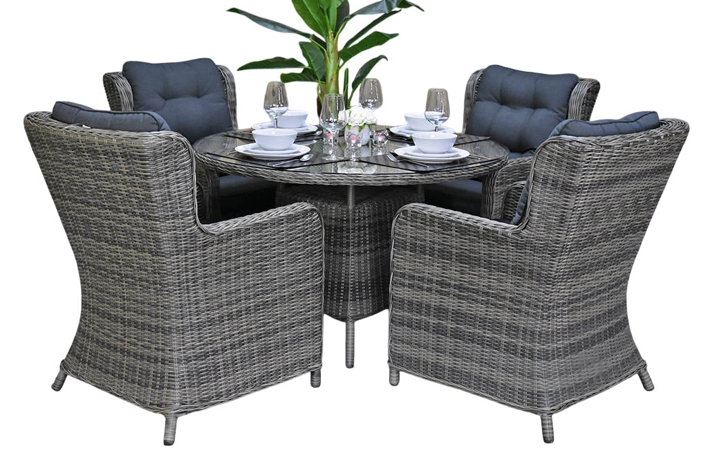 Brasil-Delano Tuinset 4 Personen - Glas / Kobo Grey