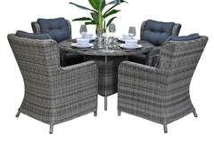 Brasil-Delano Tuinset 4 Personen - Glas / Kobo Grey