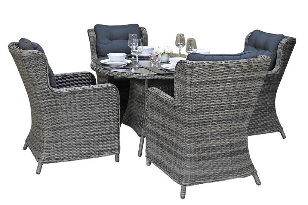 Brasil tuinset 4 personen Delano Kobo Grey zijaanzicht