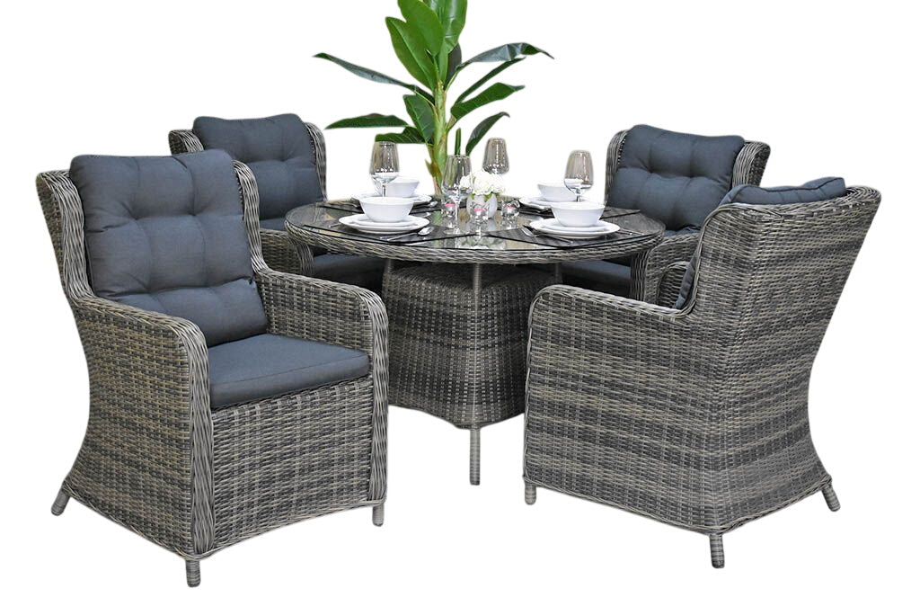 Brasil tuinset 4 personen Delano Kobo Grey tafel detail