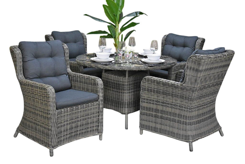 Brasil tuinset 4 personen Delano Kobo Grey tafel detail
