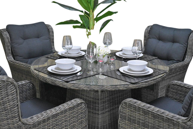 Brasil tuinset 4 personen Delano Kobo Grey stoel detail