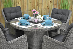 Brasil tuinset 4 personen San Francisco Natural Grey stoel detail