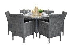 Brasil-Aruba Tuinset 6 Personen - Glas / Rock Grey