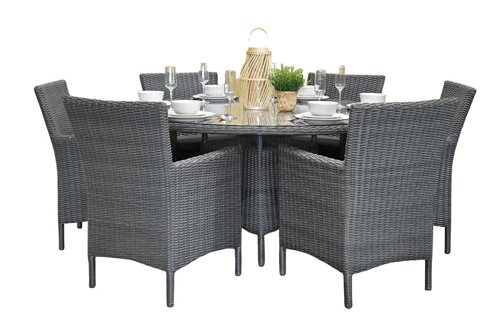 Brasil-Aruba Tuinset 6 Personen - Glas / Rock Grey