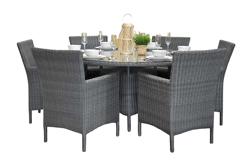 Brasil-Aruba Tuinset 6 Personen - Glas / Rock Grey