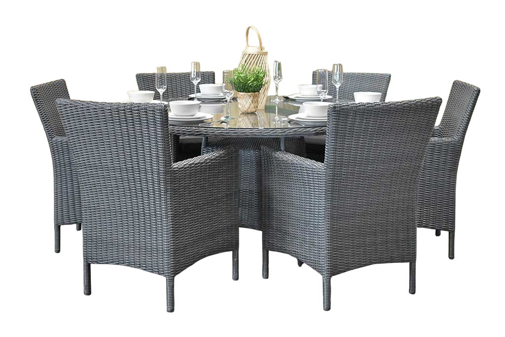 Brasil-Aruba Tuinset 6 Personen - Glas / Rock Grey