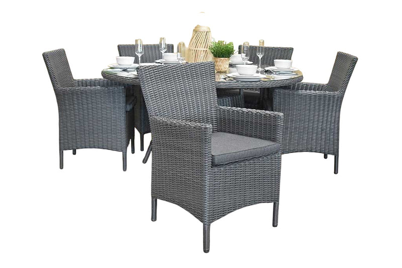 Brasil-Aruba Tuinset 6 Personen - Glas / Rock Grey