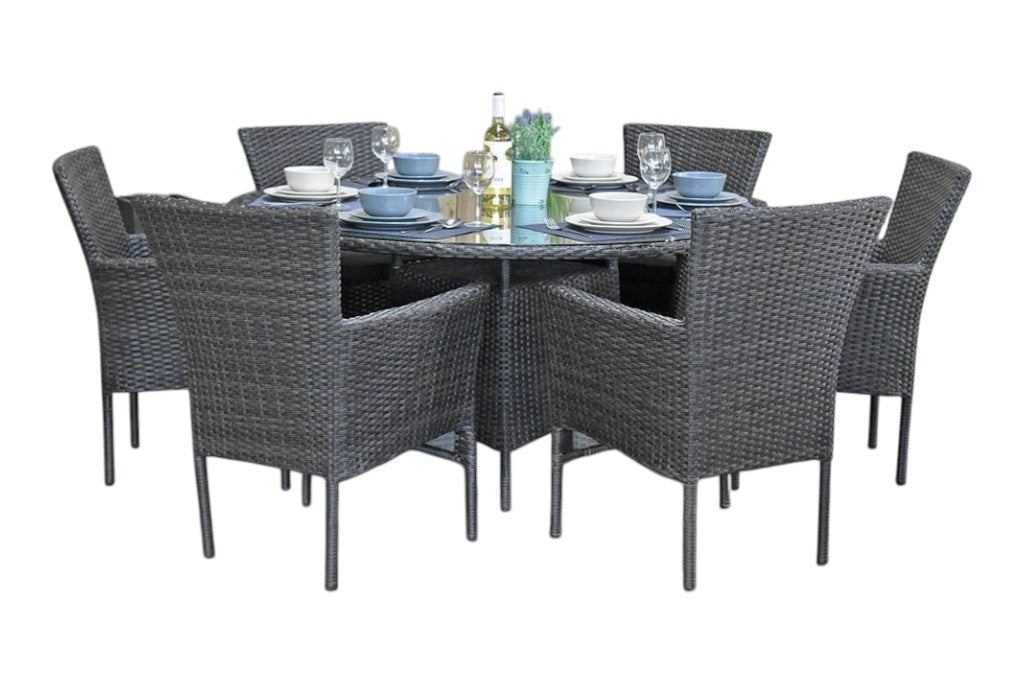 Brasil-Aruba Tuinset 6 Personen - Glas / Dark Grey