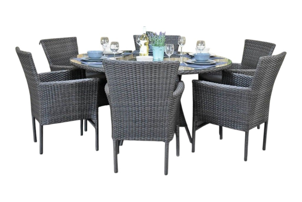Brasil-Aruba Tuinset 6 Personen - Glas / Dark Grey