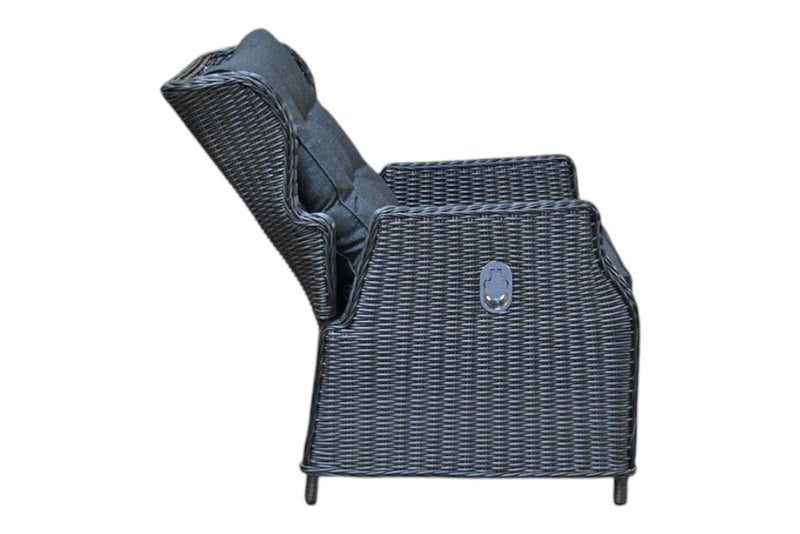 Rio-Barcelona verstelbare Tuinset 6 Personen - Glas / Rock Grey