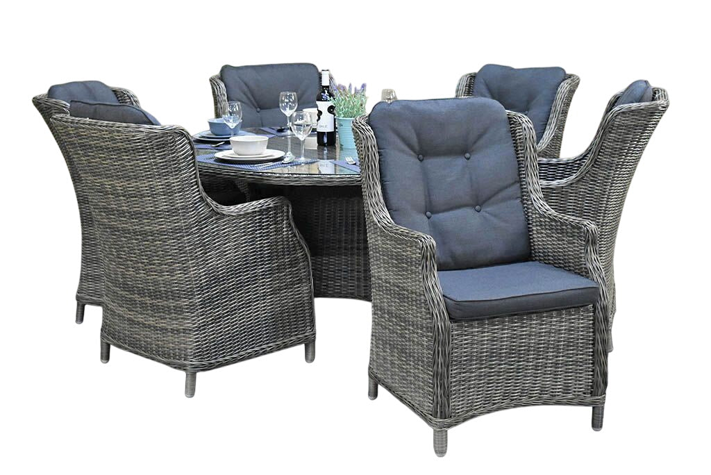 Brasil-Darwin Tuinset 6 Personen - Glas / Kobo Grey