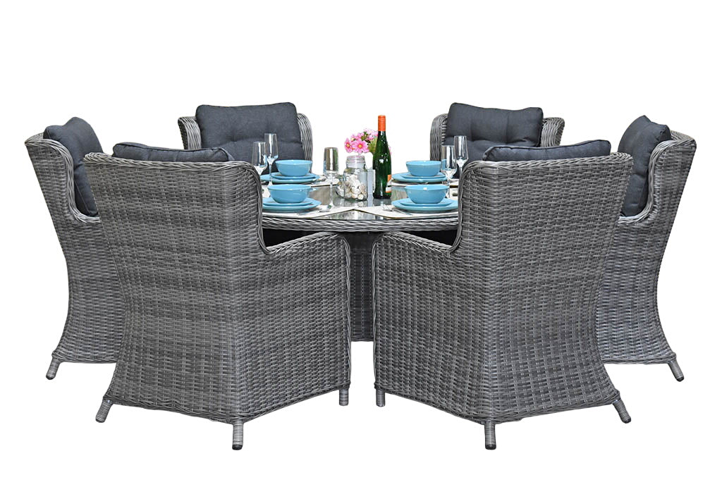 Brasil-Delano Tuinset 6 Personen - Glas / Natural Grey