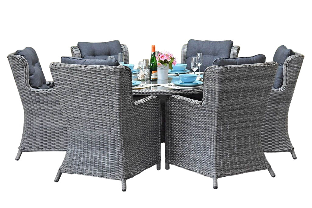 Brasil-Delano Tuinset 6 Personen - Glas / Natural Grey