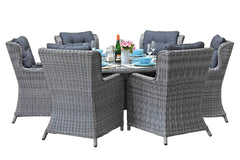 Brasil-Delano Tuinset 6 Personen - Glas / Natural Grey