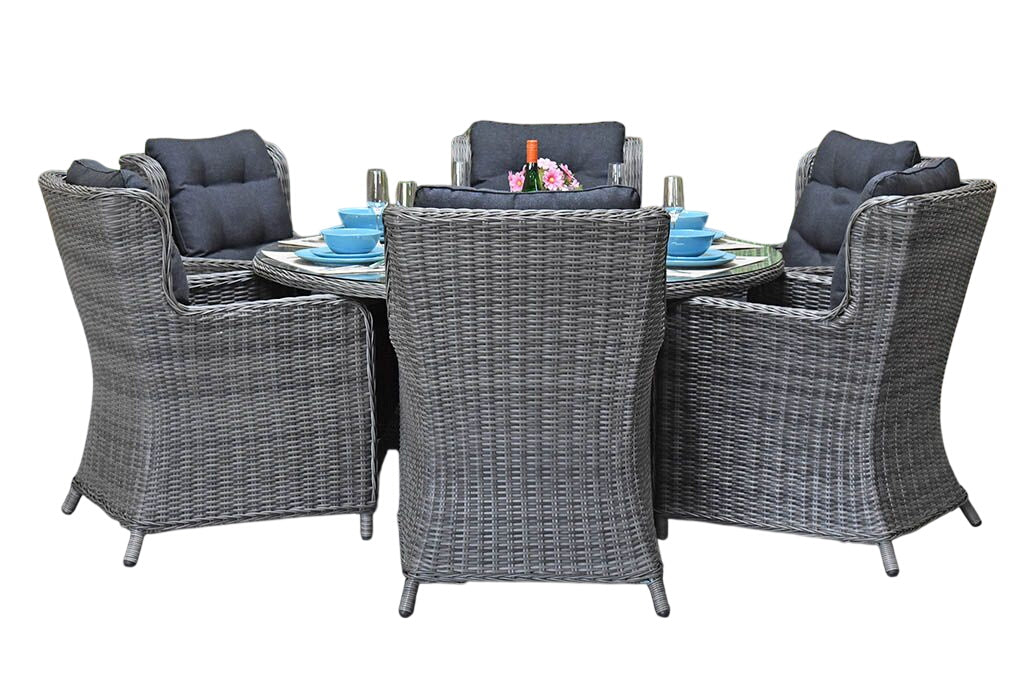 Brasil-Delano Tuinset 6 Personen - Glas / Natural Grey