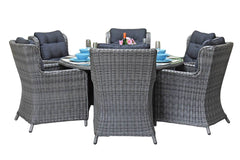 Brasil-Delano Tuinset 6 Personen - Glas / Natural Grey