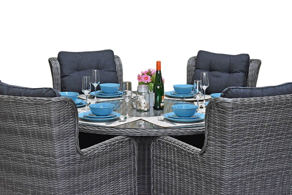 Brasil-Delano Tuinset 6 Personen - Glas / Natural Grey