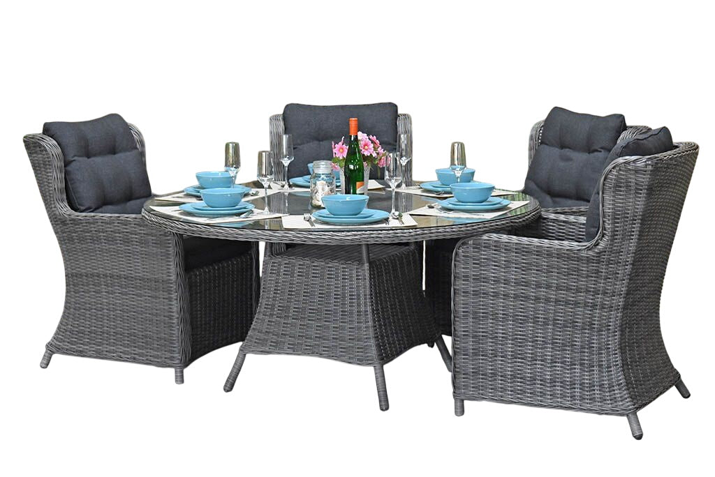 Brasil-Delano Tuinset 6 Personen - Glas / Natural Grey