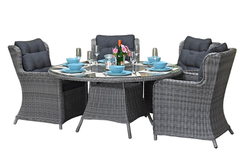 Brasil-Delano Tuinset 6 Personen - Glas / Natural Grey