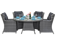 Brasil-Delano Tuinset 6 Personen - Glas / Natural Grey