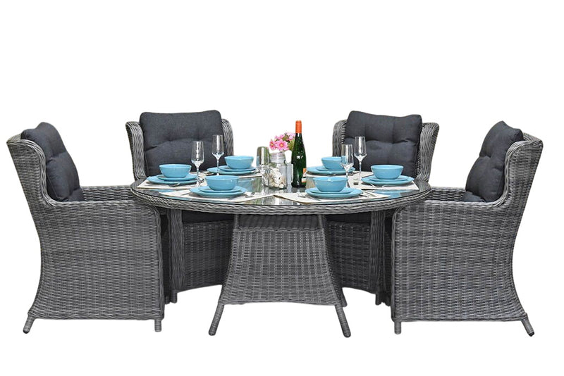 Brasil-Delano Tuinset 6 Personen - Glas / Natural Grey