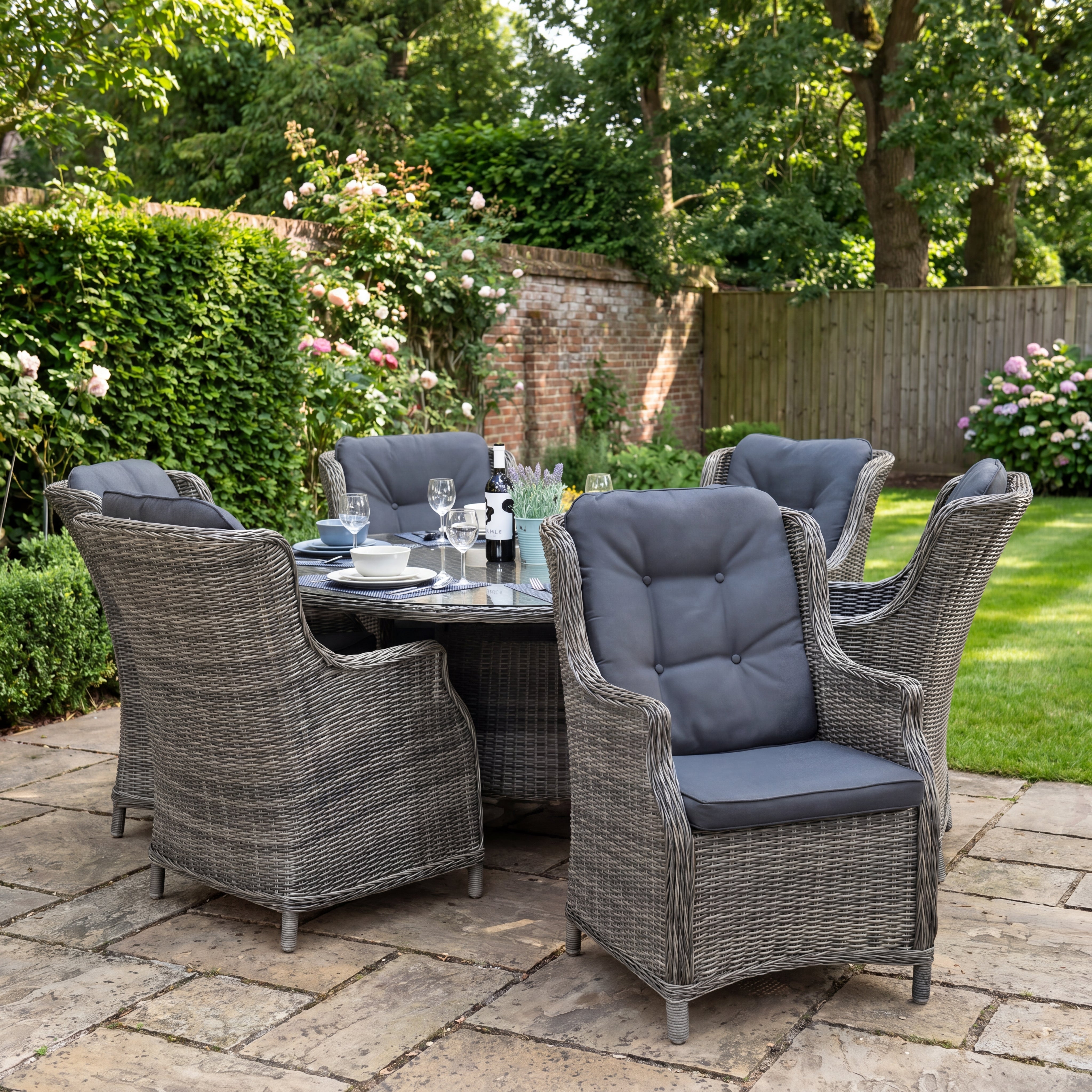 Brasil-Darwin Tuinset 6 Personen - Glas / Kobo Grey