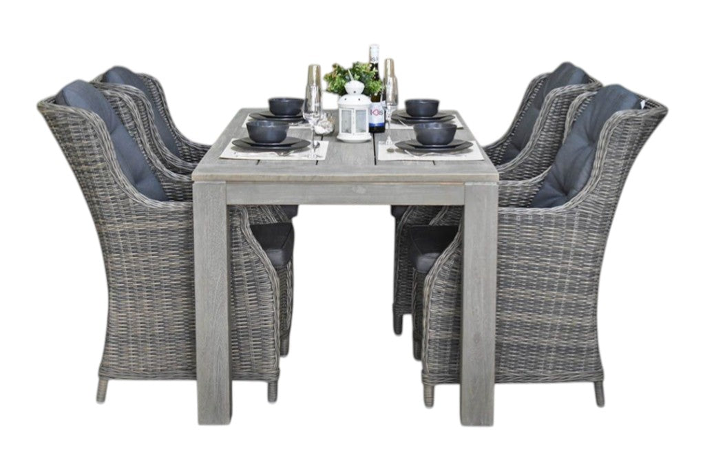 Cancun-Darwin Tuinset 4 Personen - Acacia / Kobo Grey