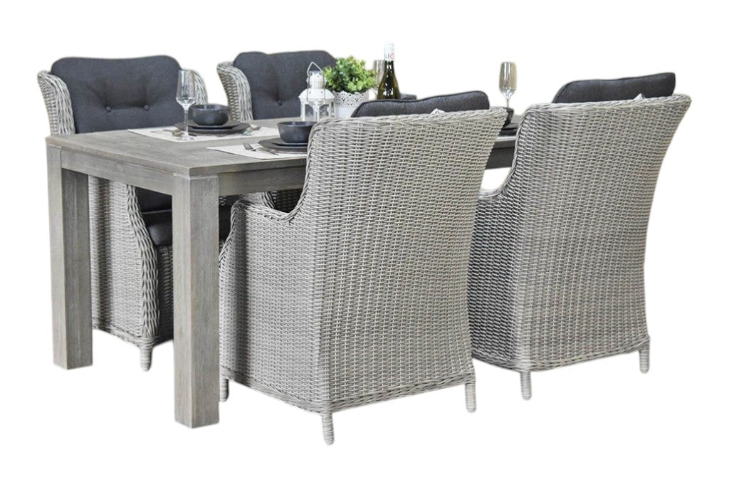 Cancun-Darwin Tuinset 4 Personen - Acacia / Light Kobo Grey
